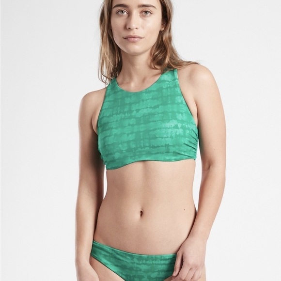 Athleta Green Bikini Triangle Top and bottom Classic Design - Picture 2 of 4